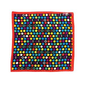 01-01-00 Vintage Polka Dot Silk Scarf 20" Square Made In Italy
